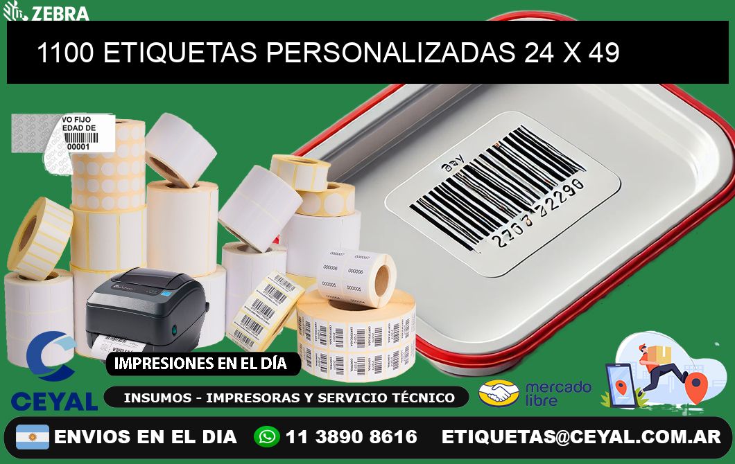 1100 ETIQUETAS PERSONALIZADAS 24 x 49