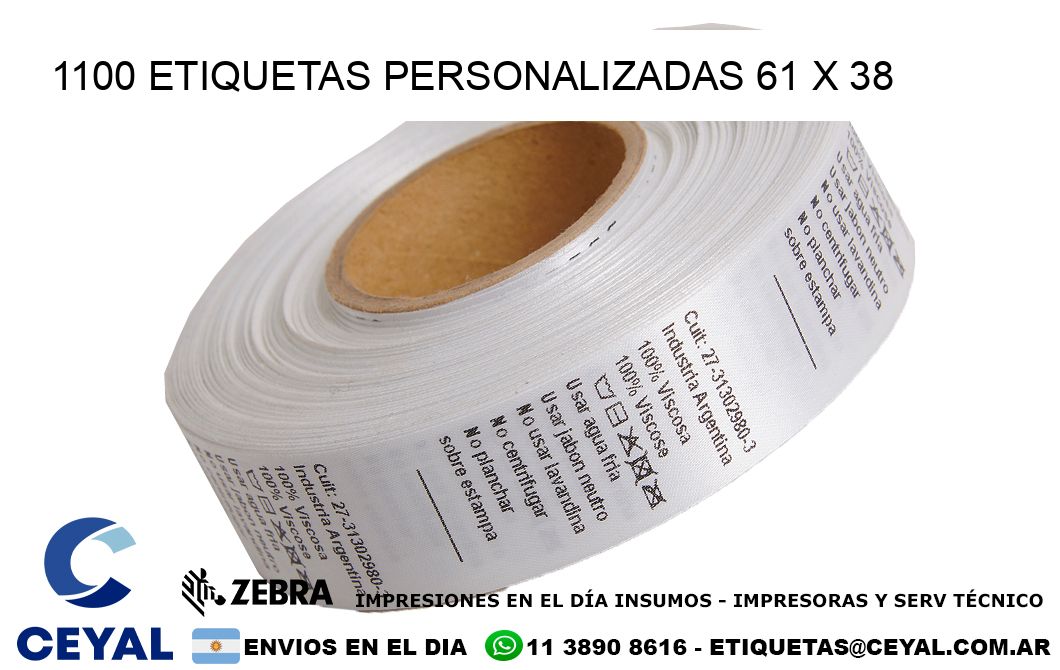 1100 ETIQUETAS PERSONALIZADAS 61 x 38