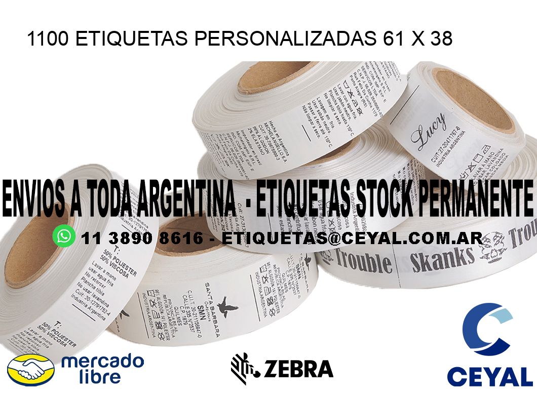 1100 ETIQUETAS PERSONALIZADAS 61 x 38