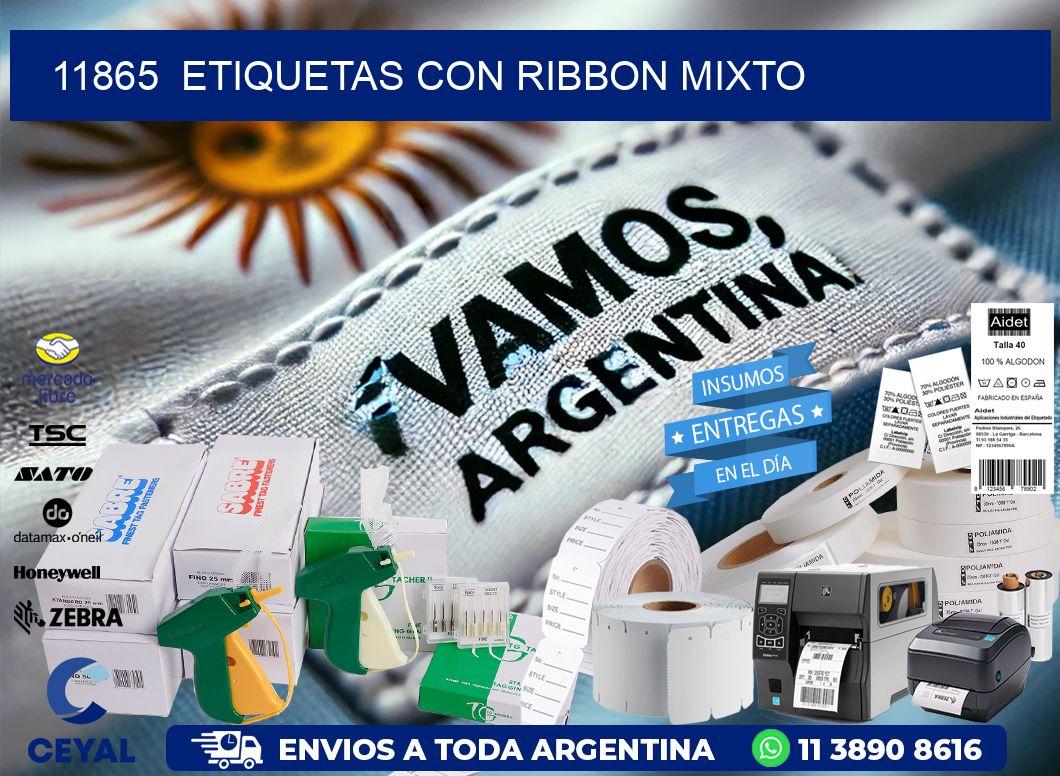 11865  ETIQUETAS CON RIBBON MIXTO