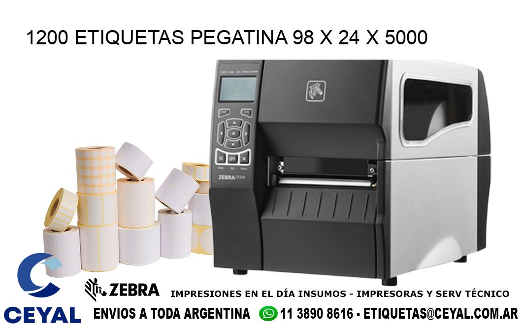 1200 ETIQUETAS PEGATINA 98 x 24 x 5000