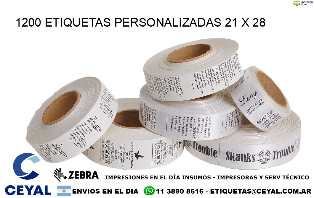 1200 ETIQUETAS PERSONALIZADAS 21 x 28