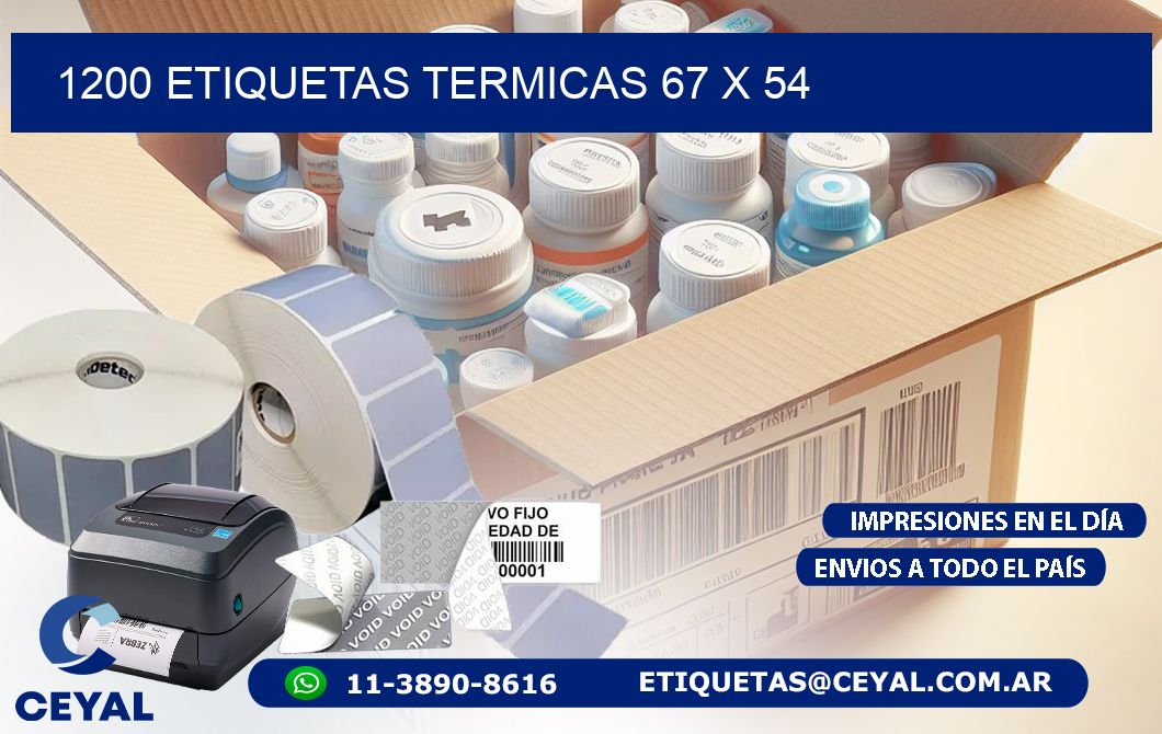 1200 ETIQUETAS TERMICAS 67 x 54