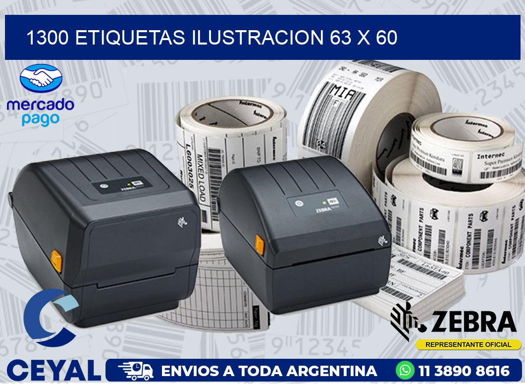 1300 ETIQUETAS ILUSTRACION 63 x 60