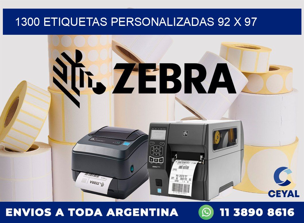 1300 ETIQUETAS PERSONALIZADAS 92 x 97