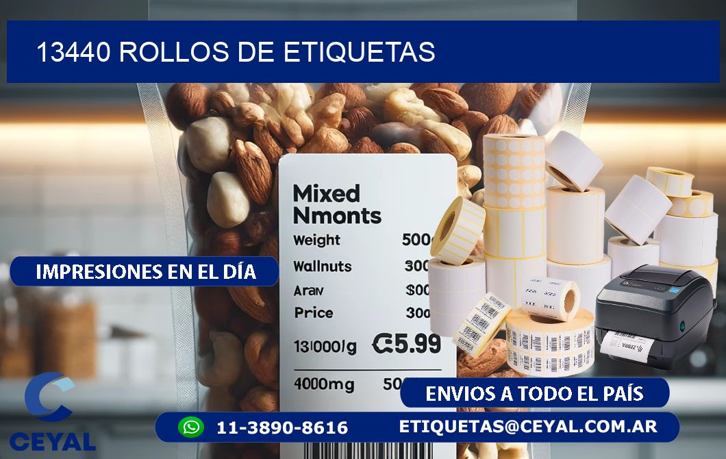 13440 ROLLOS DE ETIQUETAS