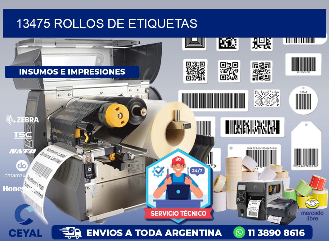 13475 ROLLOS DE ETIQUETAS