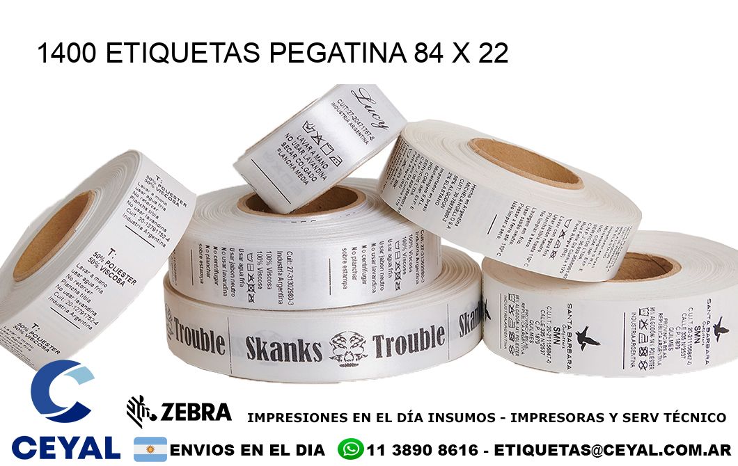 1400 ETIQUETAS PEGATINA 84 x 22