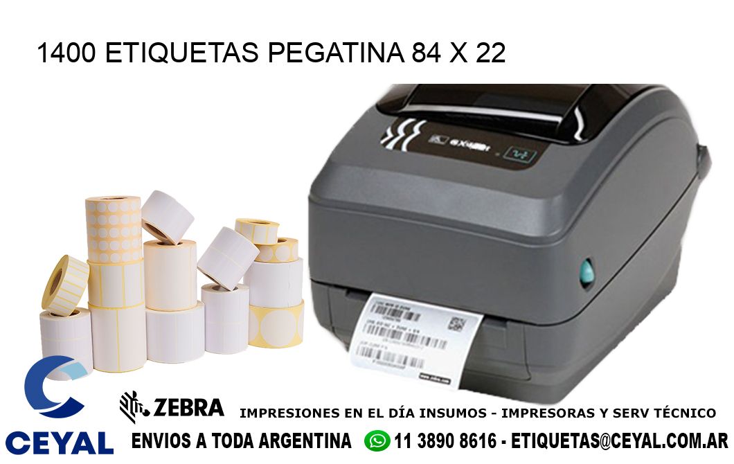 1400 ETIQUETAS PEGATINA 84 x 22