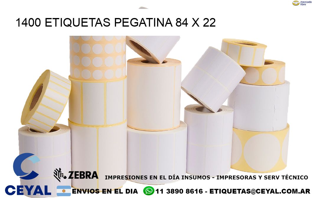 1400 ETIQUETAS PEGATINA 84 x 22