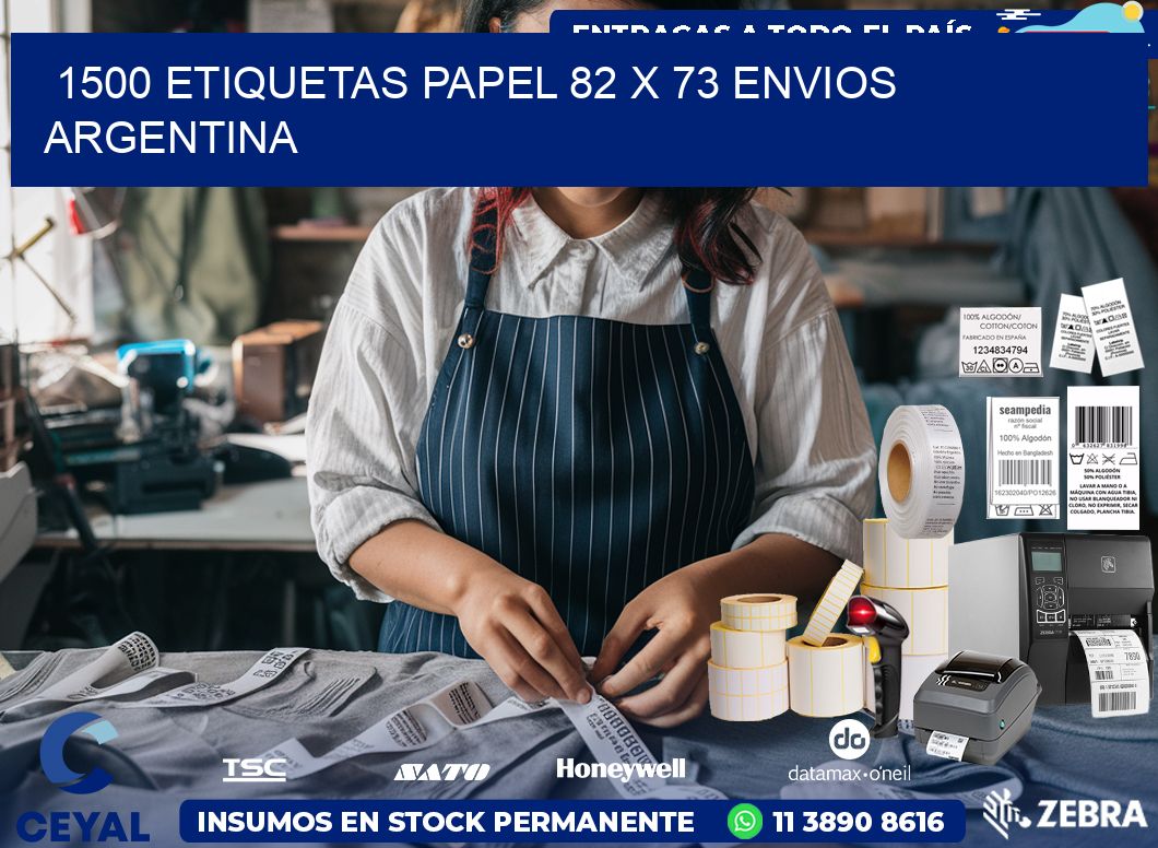 1500 ETIQUETAS PAPEL 82 x 73 ENVIOS ARGENTINA