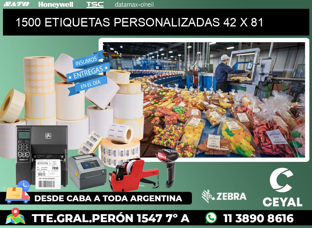 1500 ETIQUETAS PERSONALIZADAS 42 x 81