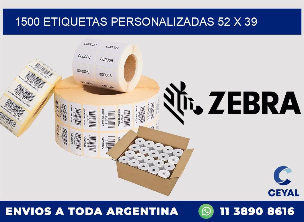 1500 ETIQUETAS PERSONALIZADAS 52 x 39