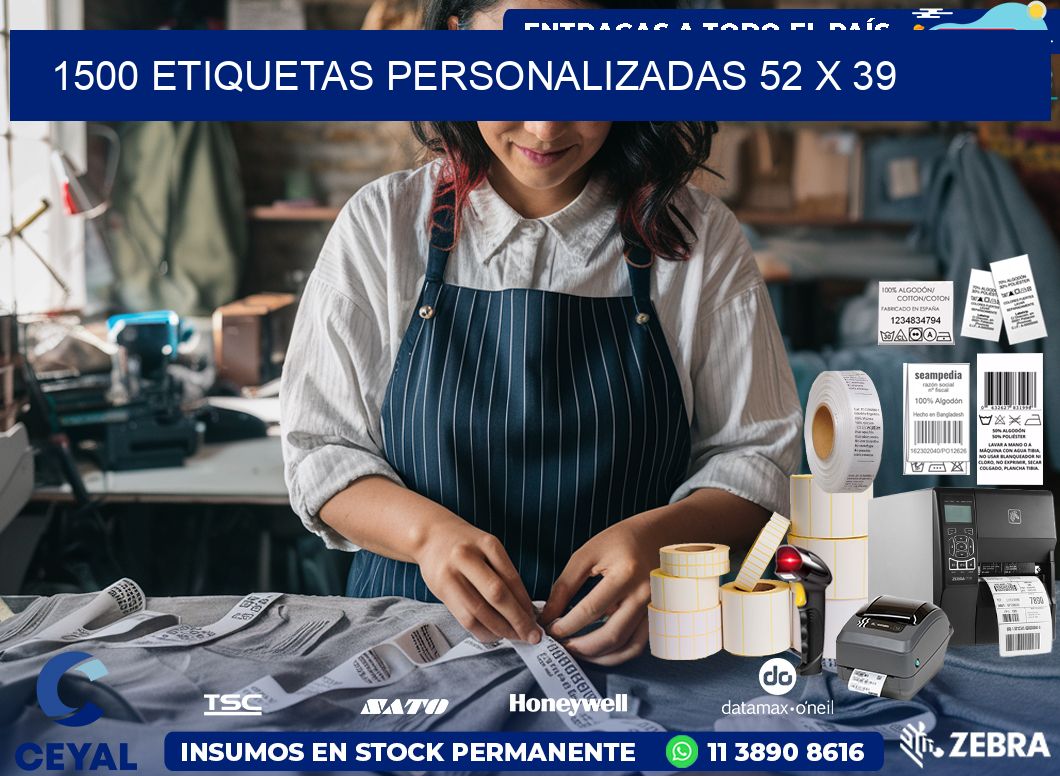 1500 ETIQUETAS PERSONALIZADAS 52 x 39