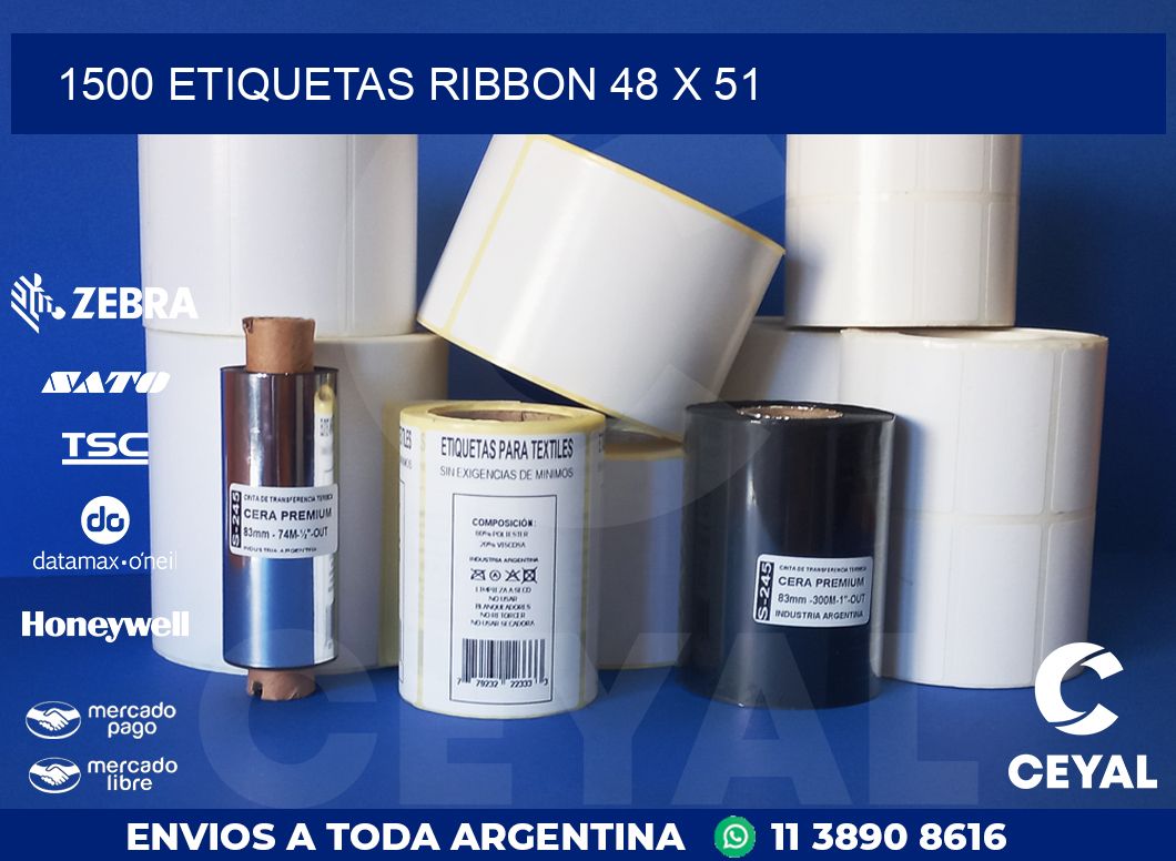 1500 ETIQUETAS RIBBON 48 x 51