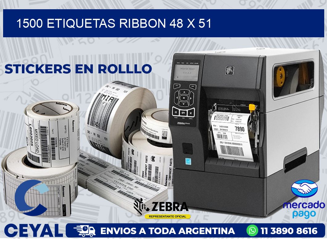 1500 ETIQUETAS RIBBON 48 x 51