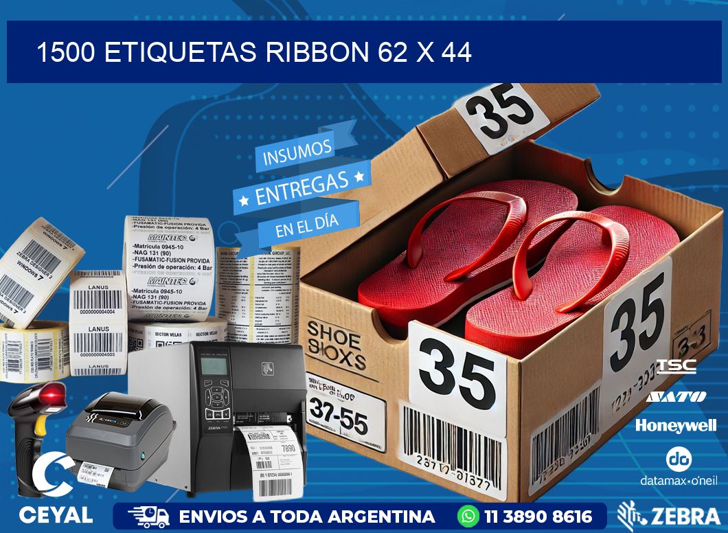 1500 ETIQUETAS RIBBON 62 x 44