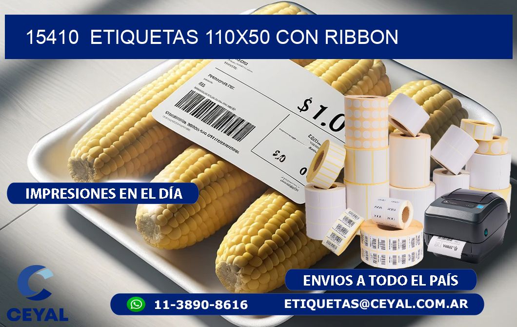 15410  ETIQUETAS 110X50 CON RIBBON