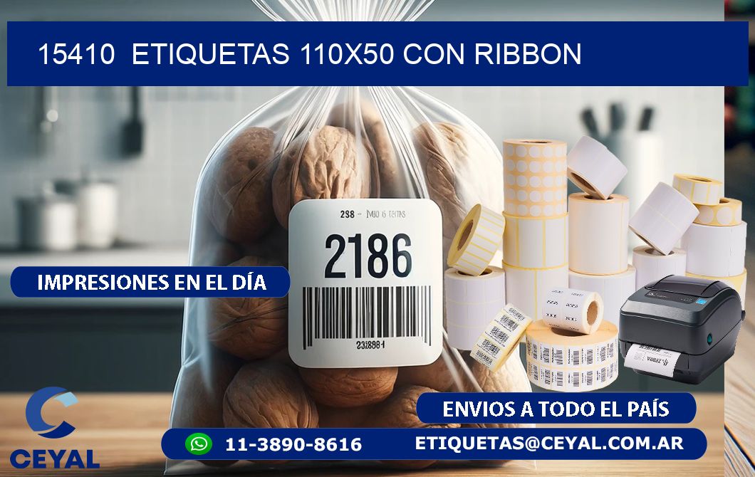 15410  ETIQUETAS 110X50 CON RIBBON