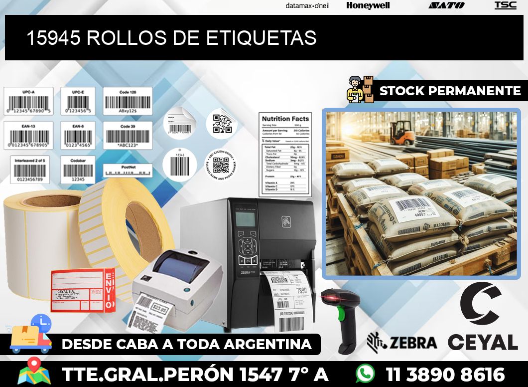 15945 ROLLOS DE ETIQUETAS