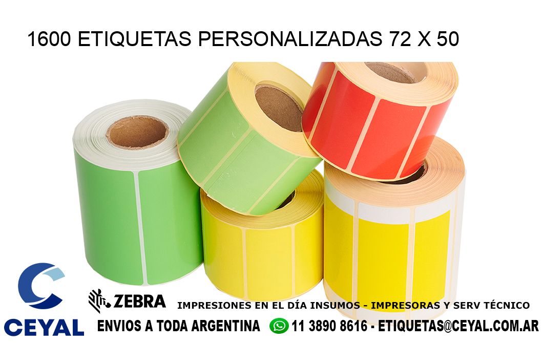 1600 ETIQUETAS PERSONALIZADAS 72 x 50