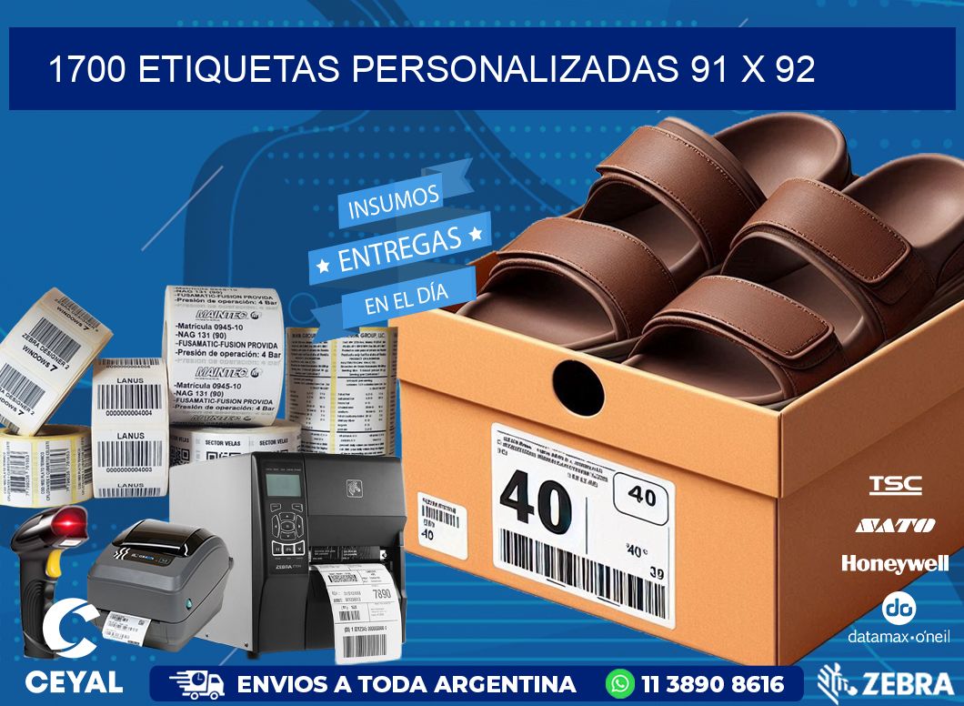 1700 ETIQUETAS PERSONALIZADAS 91 x 92