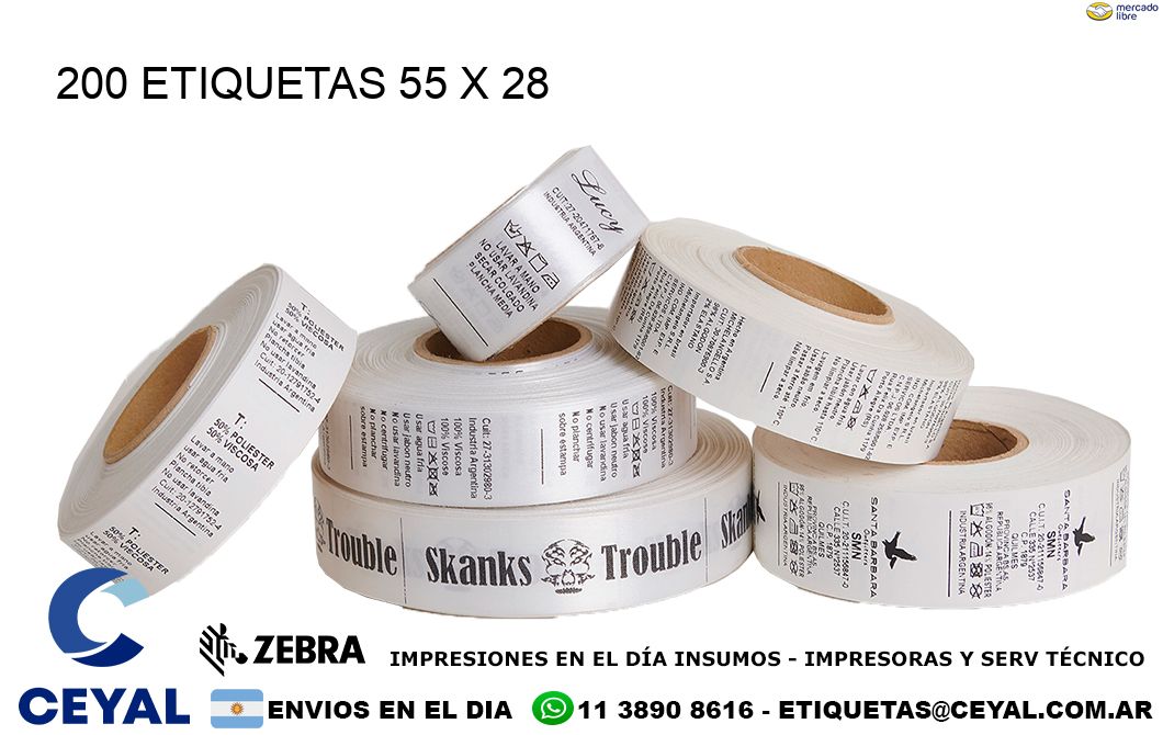 200 ETIQUETAS 55 x 28