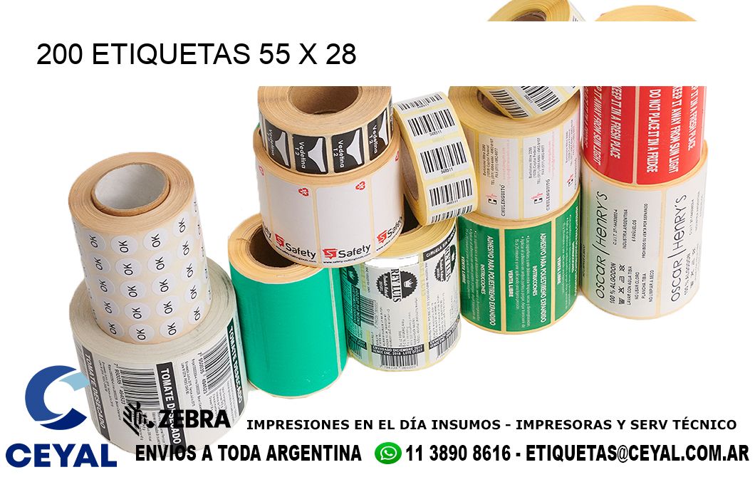 200 ETIQUETAS 55 x 28