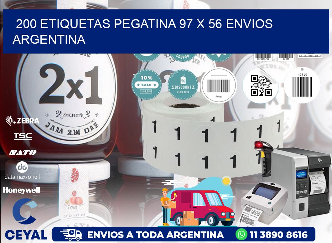 200 ETIQUETAS PEGATINA 97 x 56 ENVIOS ARGENTINA