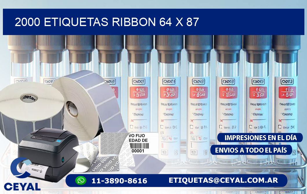 2000 ETIQUETAS RIBBON 64 x 87