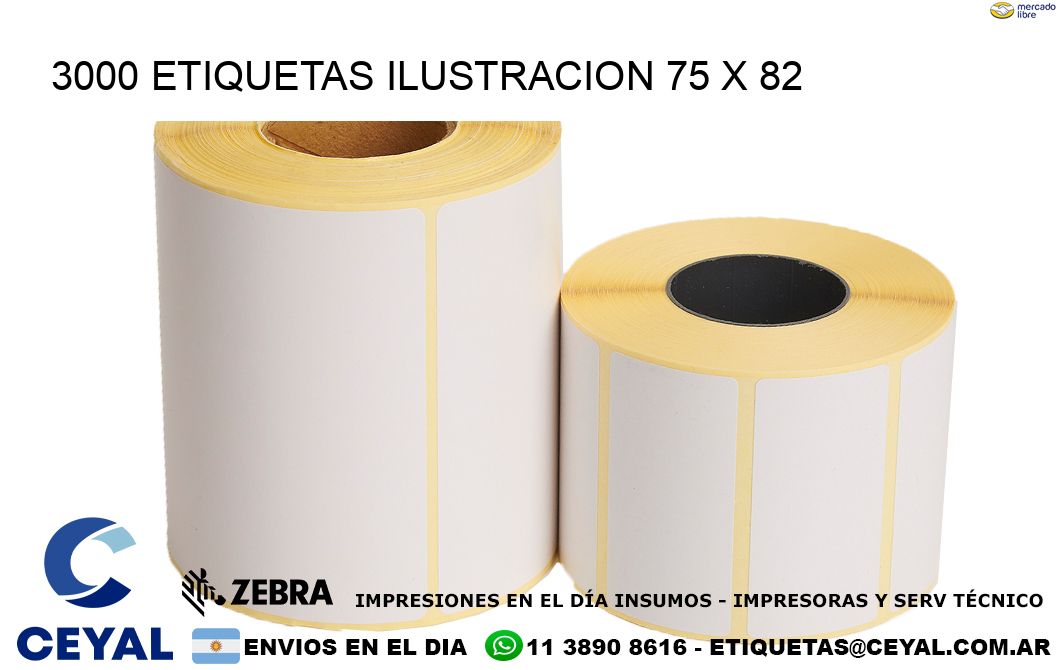 3000 ETIQUETAS ILUSTRACION 75 x 82