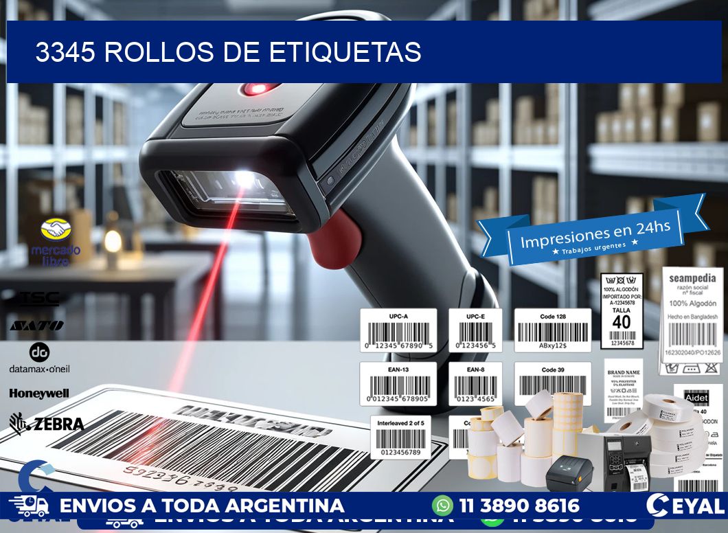 3345 ROLLOS DE ETIQUETAS