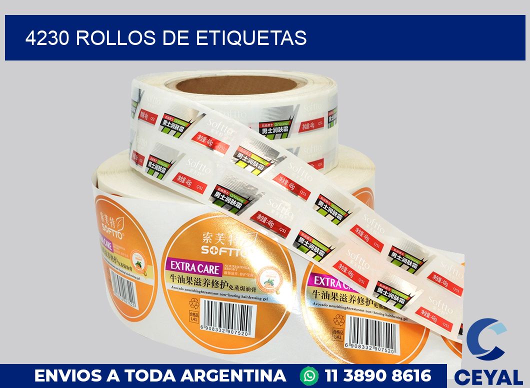 4230 ROLLOS DE ETIQUETAS
