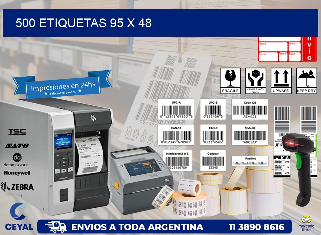 500 ETIQUETAS 95 x 48