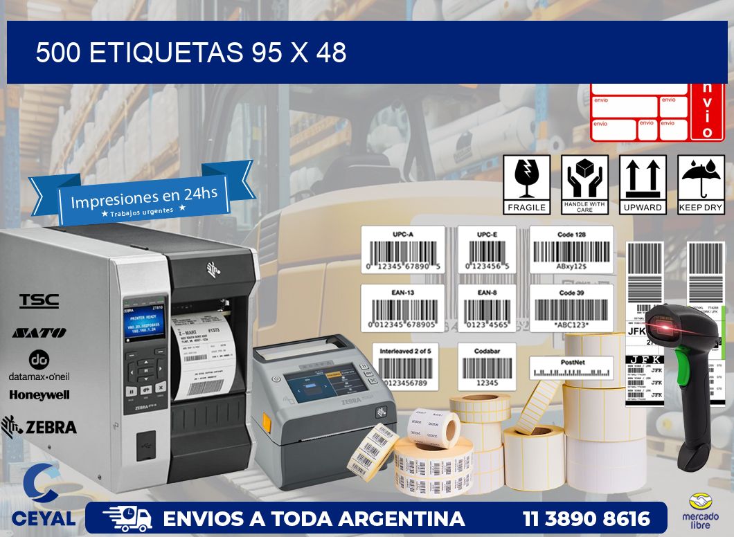 500 ETIQUETAS 95 x 48