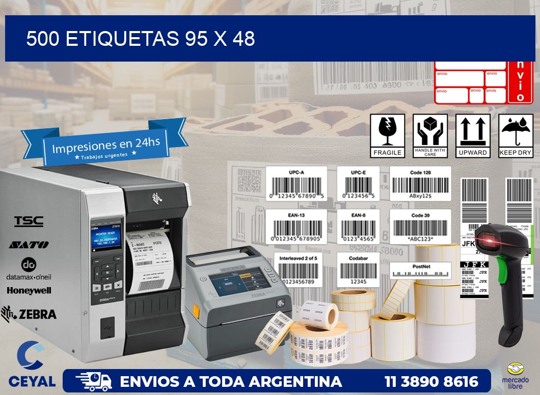 500 ETIQUETAS 95 x 48