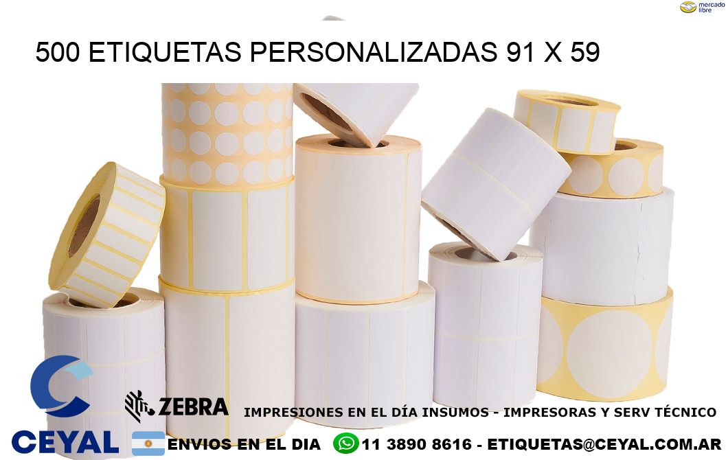 500 ETIQUETAS PERSONALIZADAS 91 x 59