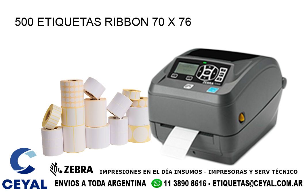 500 ETIQUETAS RIBBON 70 x 76