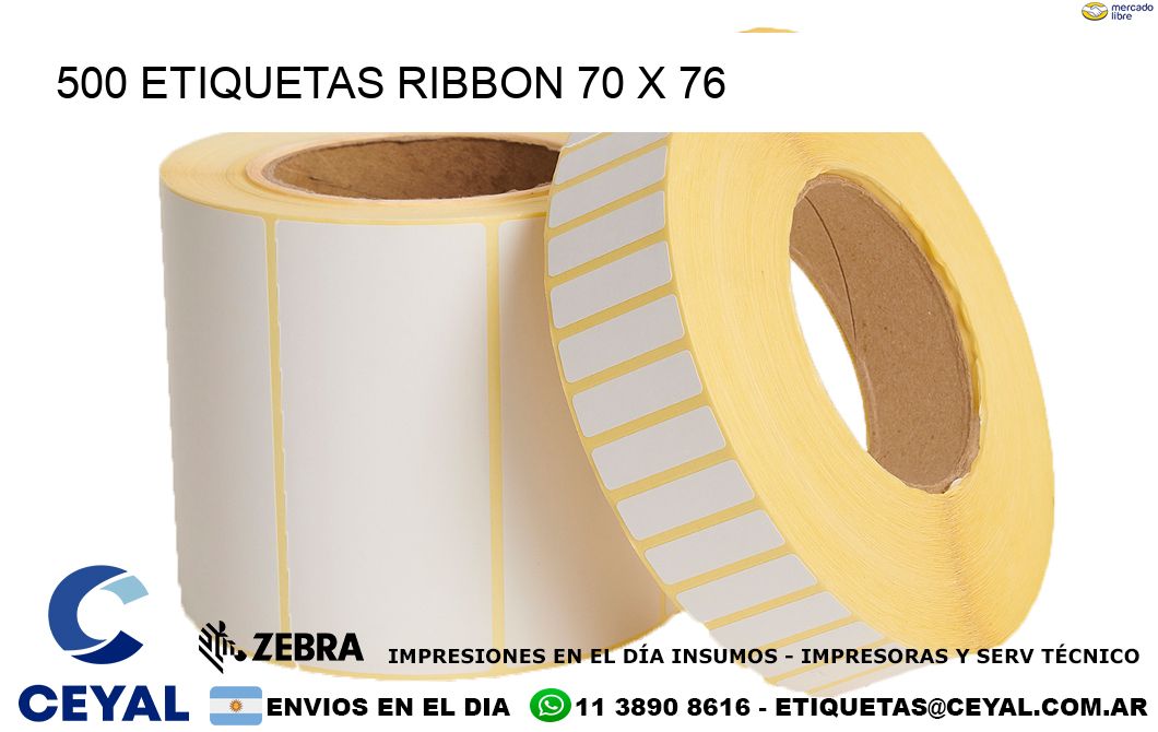 500 ETIQUETAS RIBBON 70 x 76