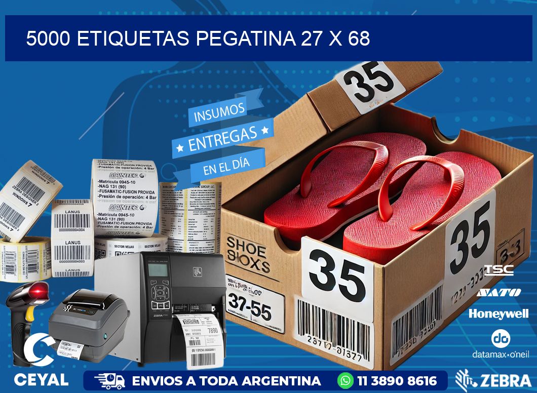 5000 ETIQUETAS PEGATINA 27 x 68
