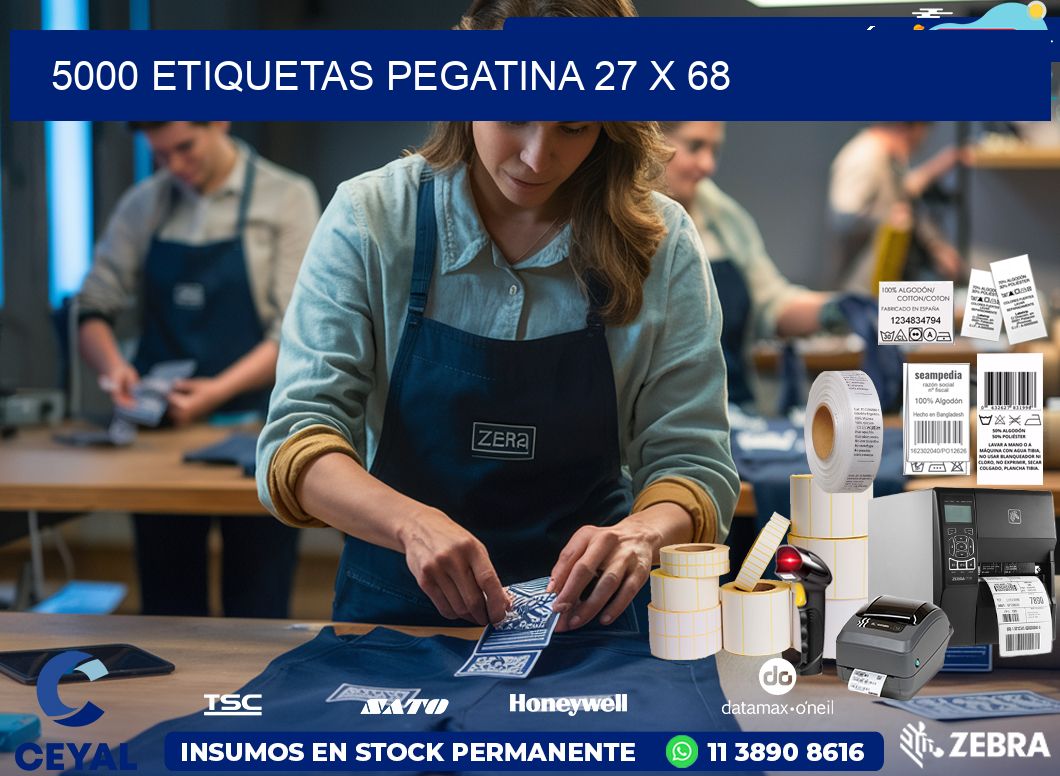 5000 ETIQUETAS PEGATINA 27 x 68