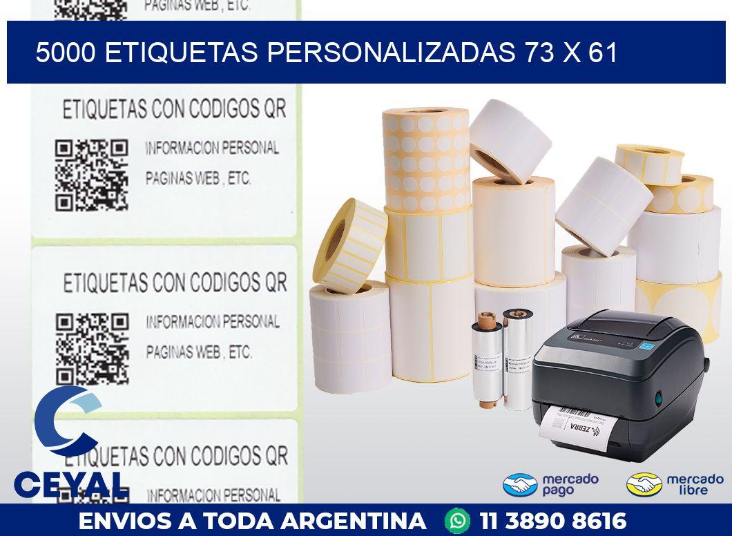 5000 ETIQUETAS PERSONALIZADAS 73 x 61