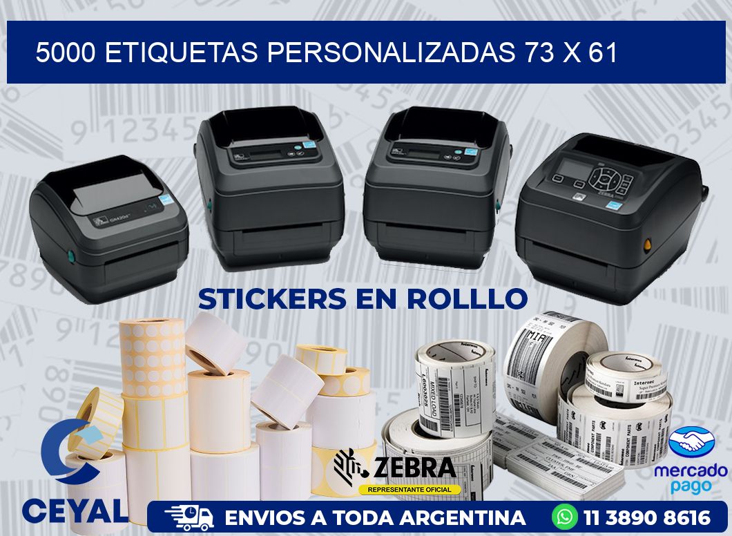 5000 ETIQUETAS PERSONALIZADAS 73 x 61