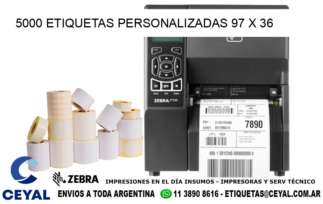 5000 ETIQUETAS PERSONALIZADAS 97 x 36