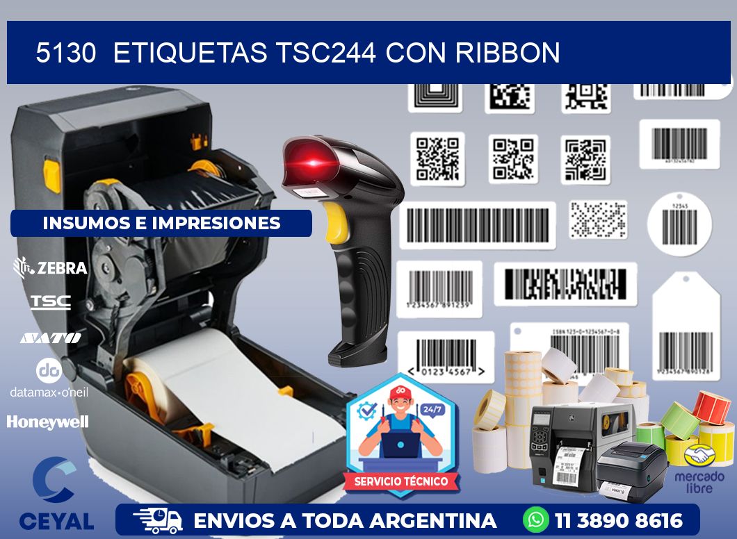 5130  ETIQUETAS TSC244 CON RIBBON