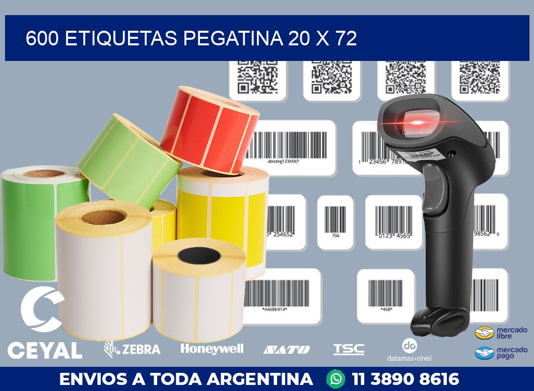 600 ETIQUETAS PEGATINA 20 x 72