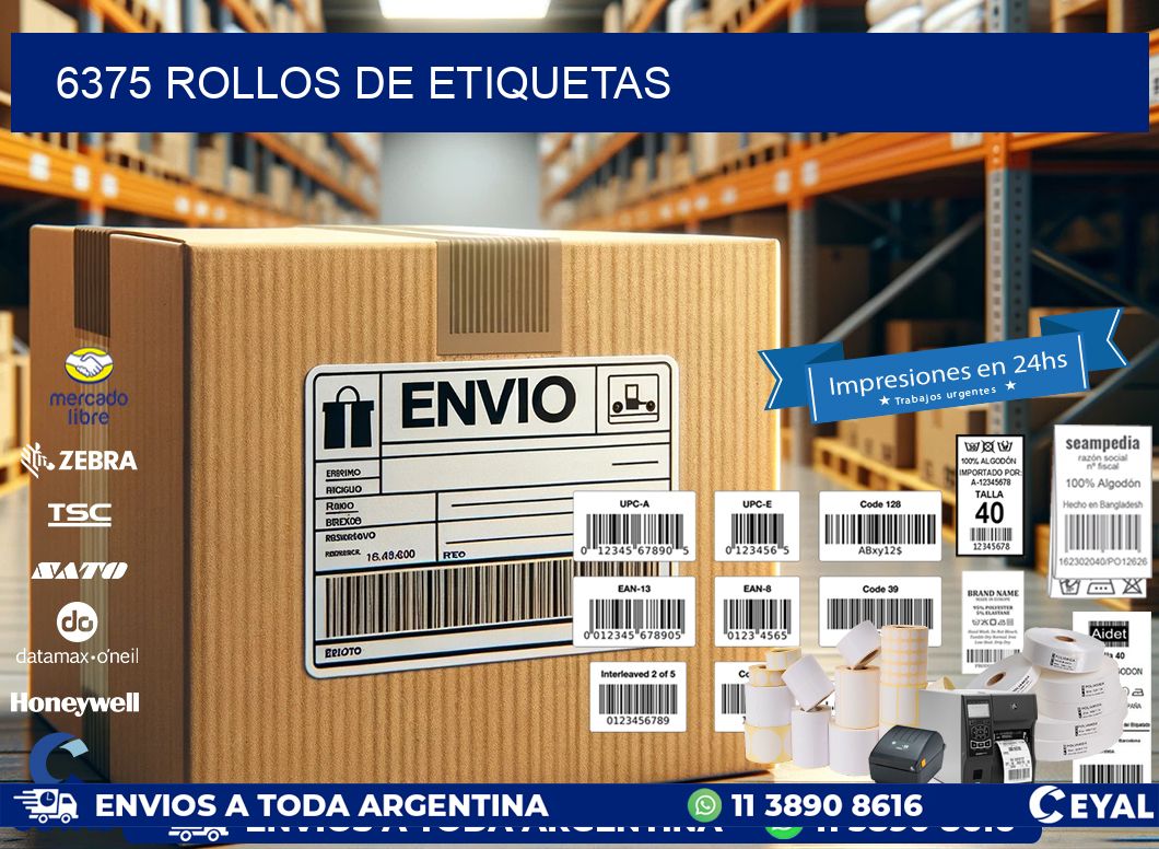 6375 ROLLOS DE ETIQUETAS