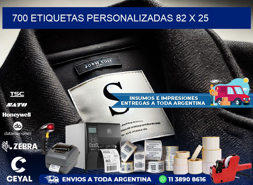 700 ETIQUETAS PERSONALIZADAS 82 x 25