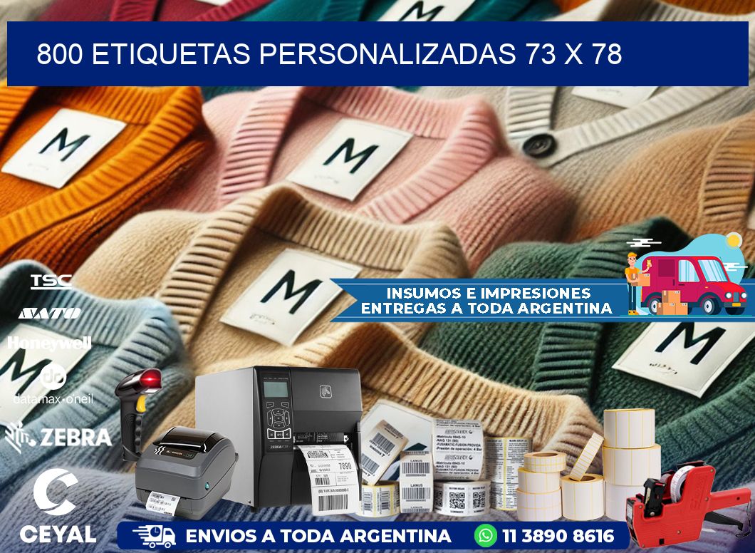 800 ETIQUETAS PERSONALIZADAS 73 x 78