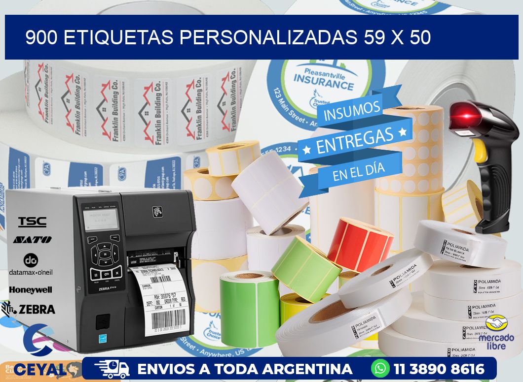 900 ETIQUETAS PERSONALIZADAS 59 x 50